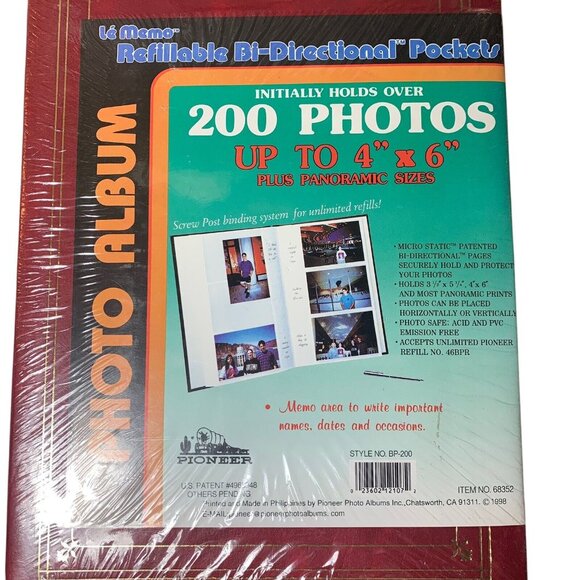 Vintage Photo Album Pioneer Le Memo Refillable Pockets Gold Red Leather Style - Picture 2 of 5